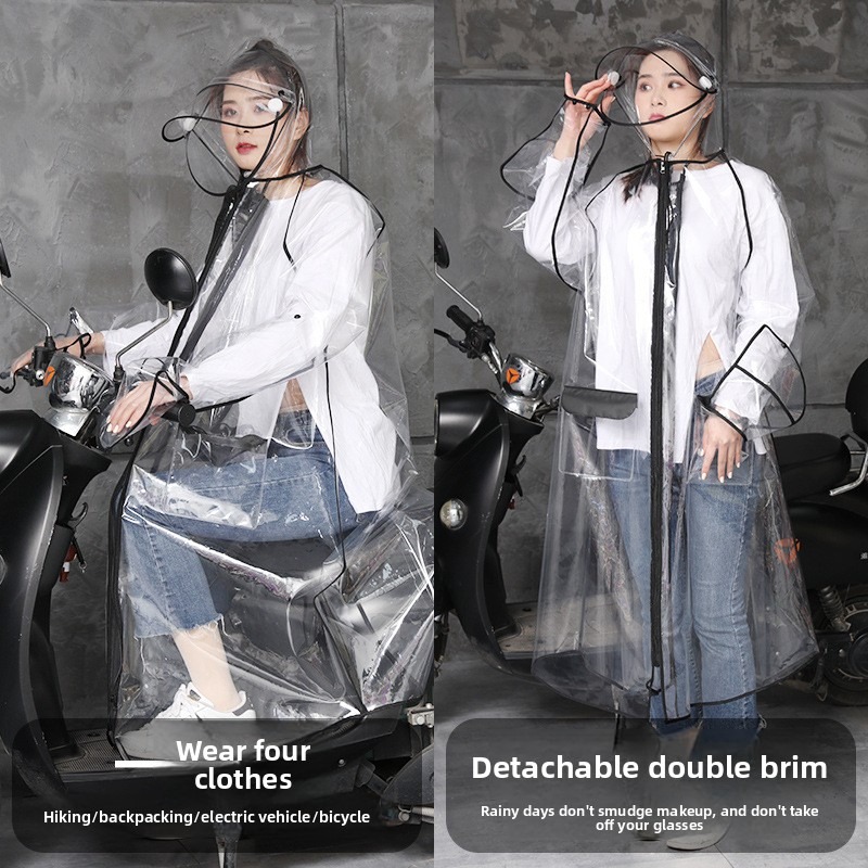 Transparent EVA Rain Poncho Ho - Cycling Commute Rain 评论和价格