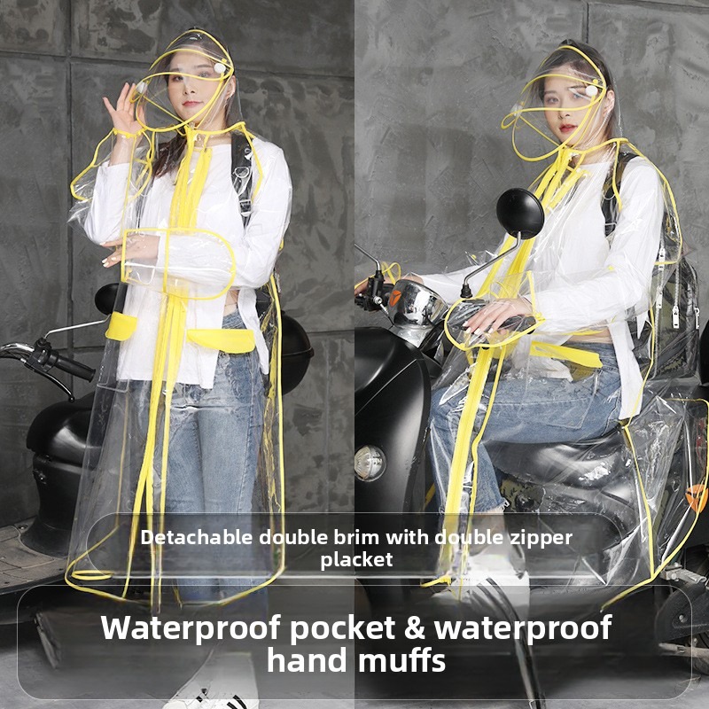 Transparent EVA Rain Poncho Ho - Cycling Commute Rain 评论和价格