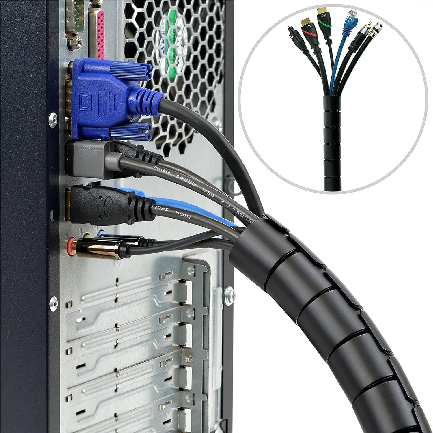 Spiral Cable Wire Wrap Cable W - Cable Lock Flexible 评论和价格