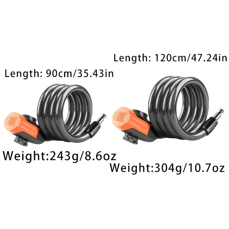1SET Anti-Cut PVC Coated Keyed - Cable Lock Flexible 评论和价格