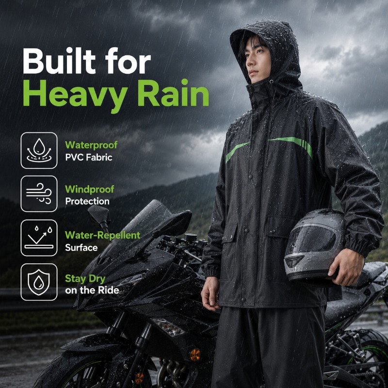 Unisex 2-Piece Waterproof Cycl - Cycling Commute Rain 评论和价格